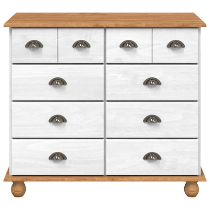 Ladekast met lade ASKIM Wit 91 x 40 x 79 cm Massief grenenhout