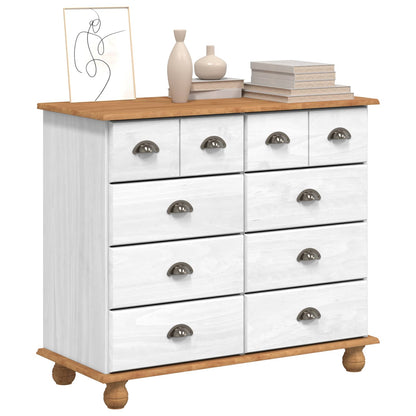 Ladekast met lade ASKIM Wit 91 x 40 x 79 cm Massief grenenhout