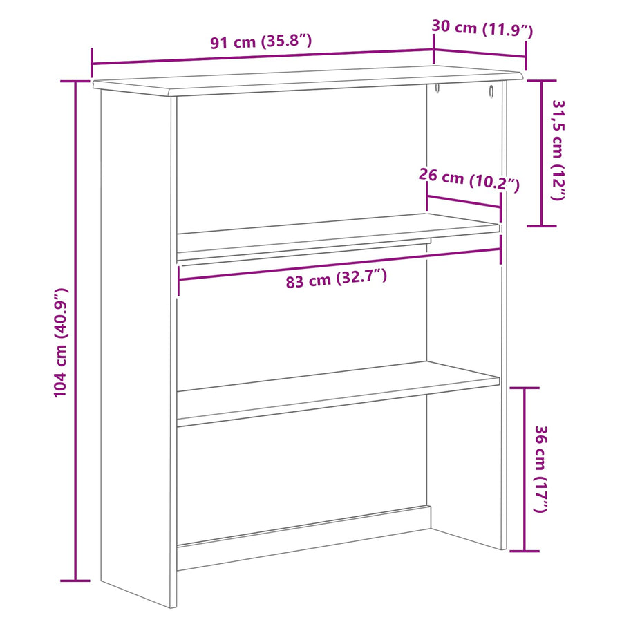Hutch ASKIM 91 x 30 x 104 cm Massief grenenhout