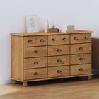 Ladekast 79x40x133,5 cm massief grenenhout bruin