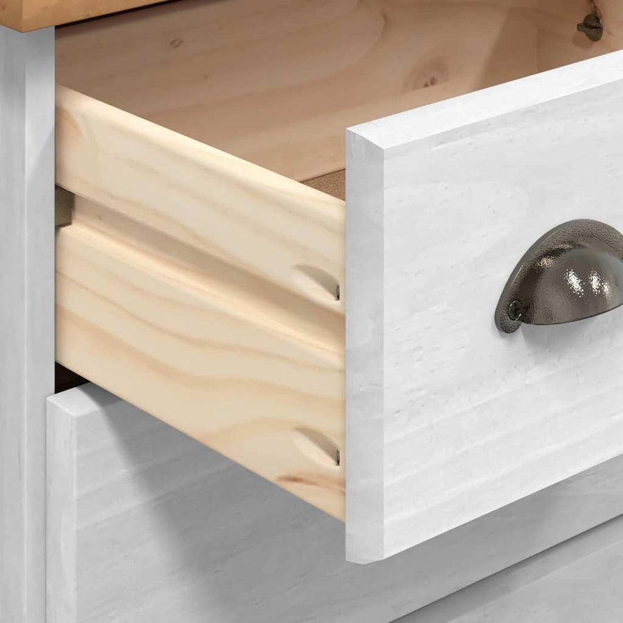 Ladekast ASKIM Wit 79 x 40 x 133,5 cm Massief grenenhout