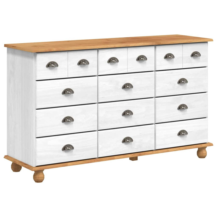 Ladekast ASKIM Wit 79 x 40 x 133,5 cm Massief grenenhout