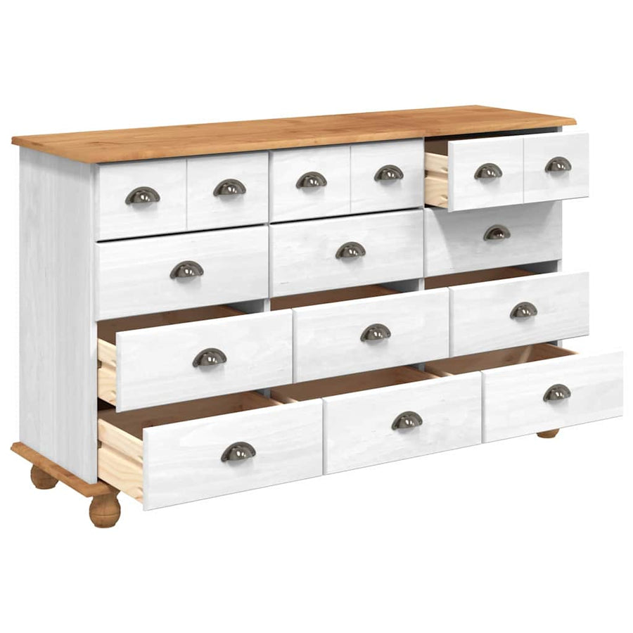Ladekast ASKIM Wit 79 x 40 x 133,5 cm Massief grenenhout