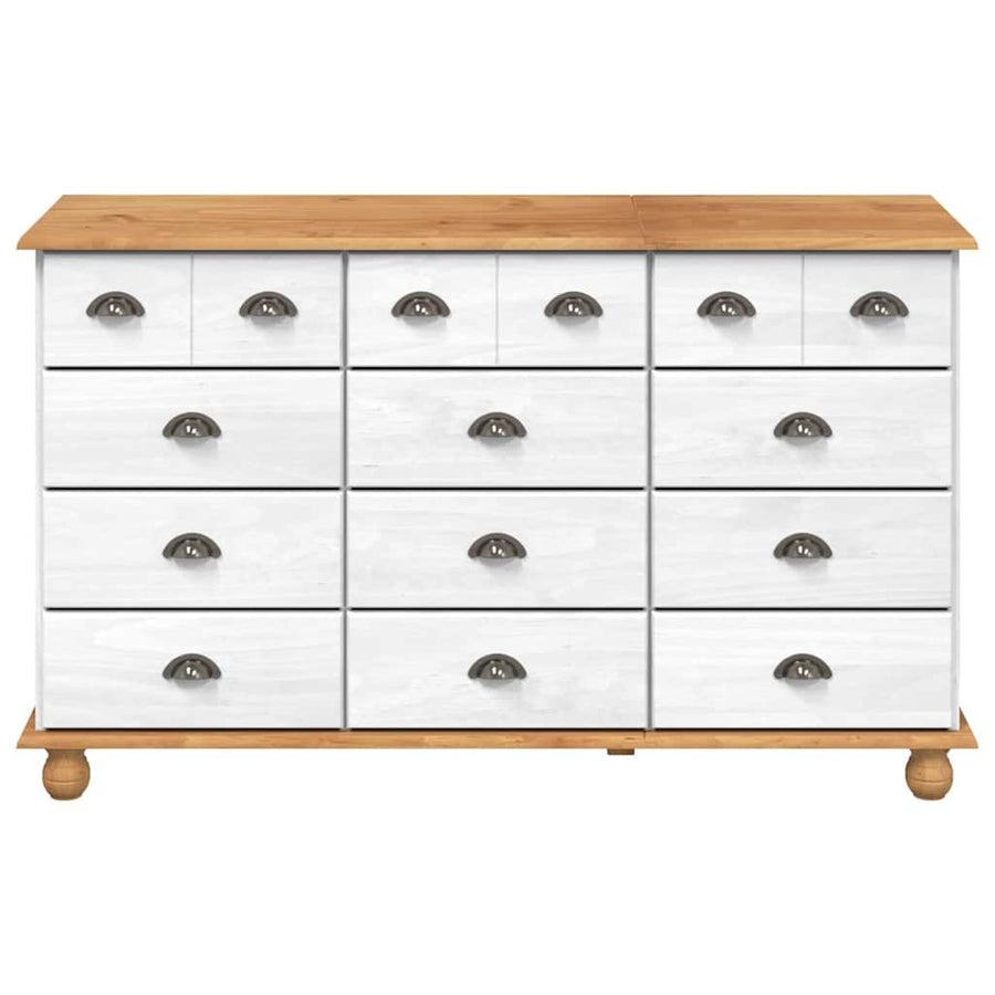 Ladekast ASKIM Wit 79 x 40 x 133,5 cm Massief grenenhout