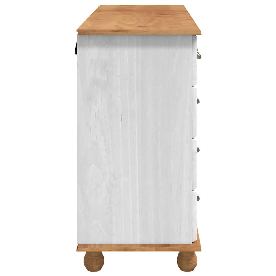 Ladekast ASKIM Wit 79 x 40 x 133,5 cm Massief grenenhout