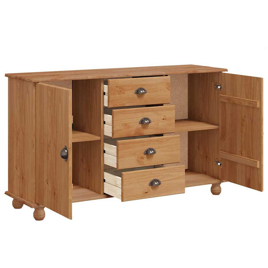 Dressoir met lade ASKIM 133,5 x 40 x 79 cm Massief grenenhout