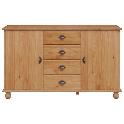 Dressoir met lade ASKIM 133,5 x 40 x 79 cm Massief grenenhout