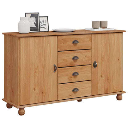 Dressoir met lade ASKIM 133,5 x 40 x 79 cm Massief grenenhout