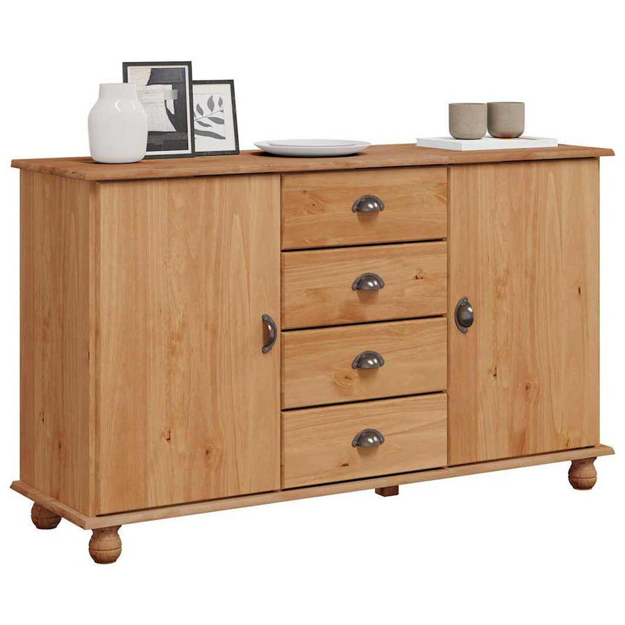 Dressoir met lade ASKIM 133,5 x 40 x 79 cm Massief grenenhout