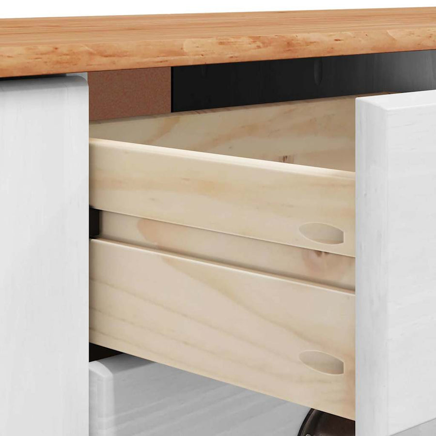 Dressoir met lade ASKIM 133,5 x 40 x 79 cm Massief grenenhout