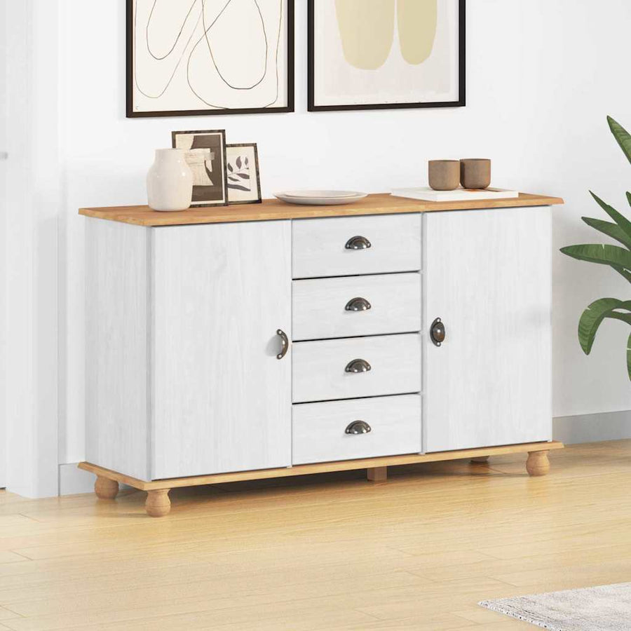 Dressoir met lade ASKIM 133,5 x 40 x 79 cm Massief grenenhout