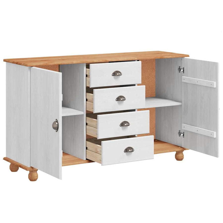 Dressoir met lade ASKIM 133,5 x 40 x 79 cm Massief grenenhout