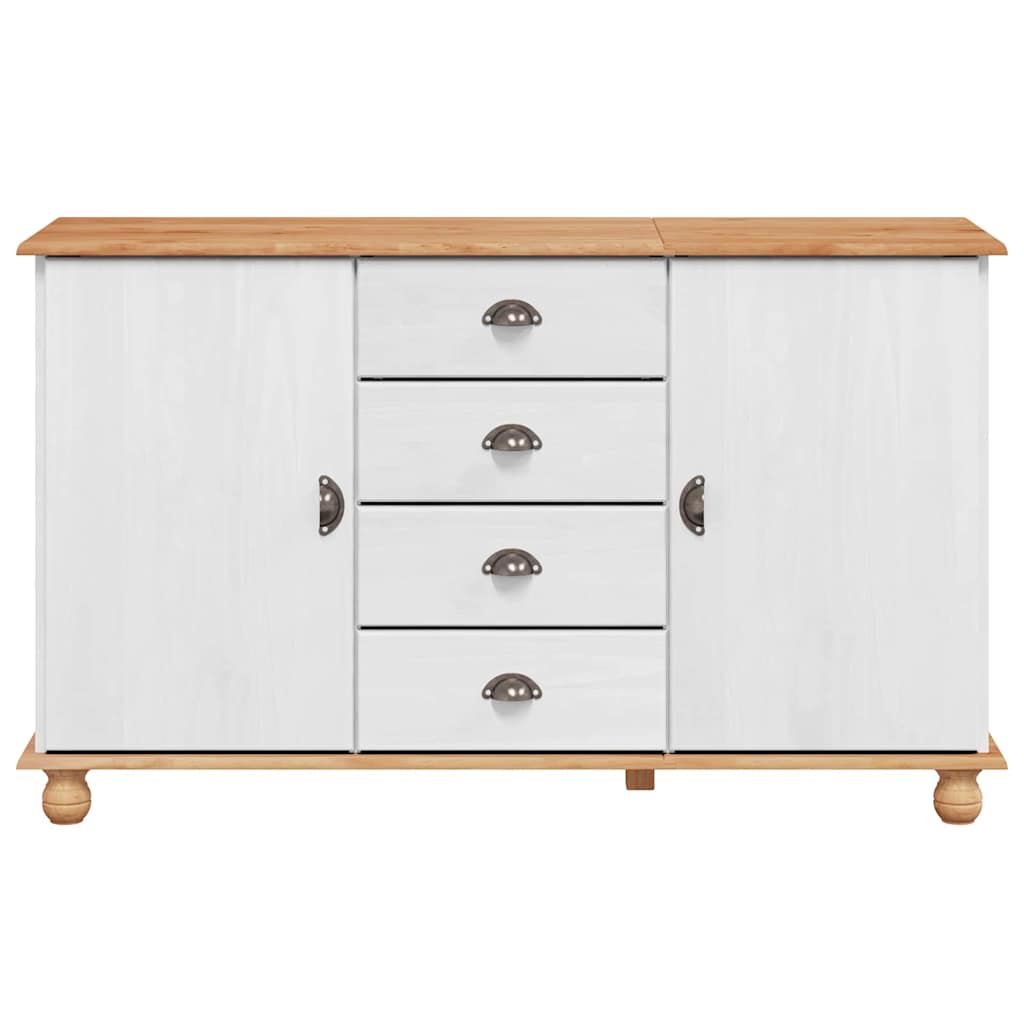 Dressoir met lade ASKIM 133,5 x 40 x 79 cm Massief grenenhout