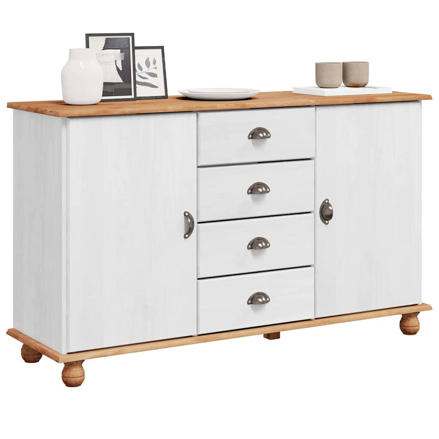 Dressoir met lade ASKIM 133,5 x 40 x 79 cm Massief grenenhout
