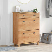 Schoenenkast 85x35x108 cm massief grenenhout bruin