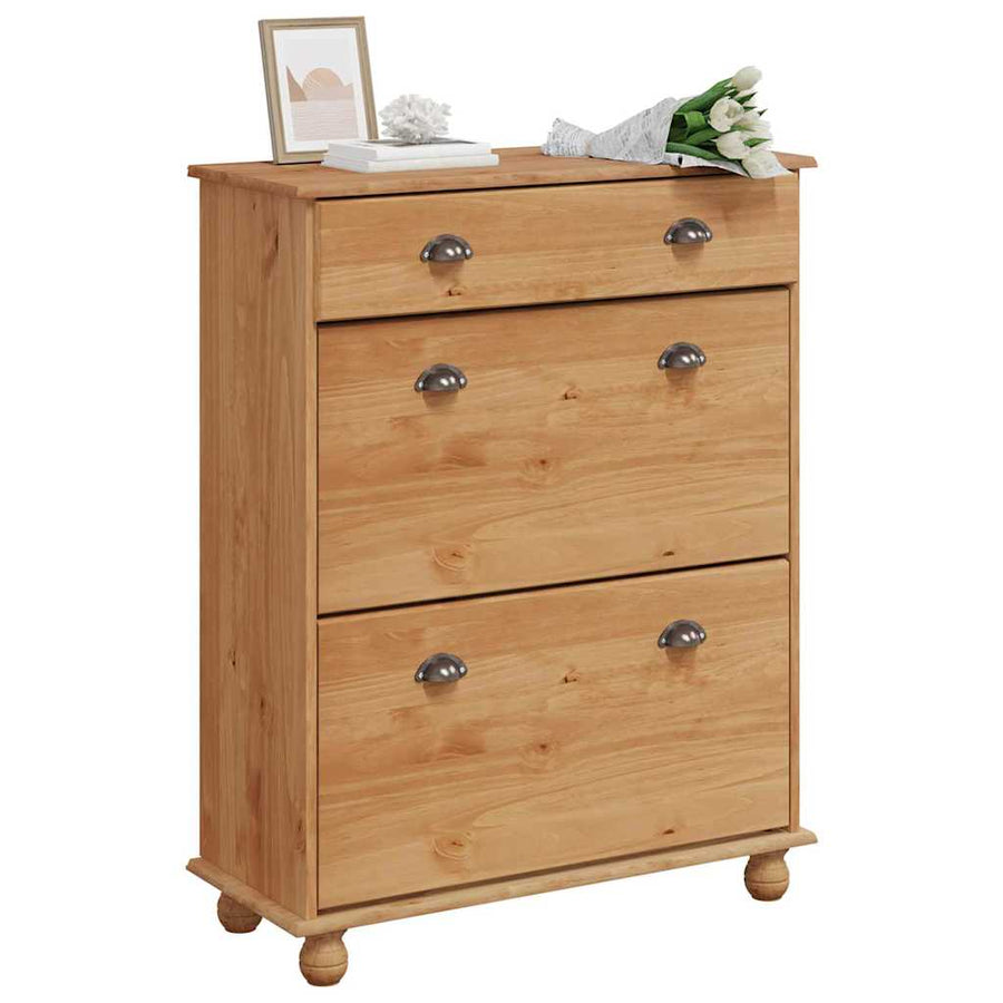 Schoenenkast ASKIM Bruin 85 x 35 x 108 cm Massief grenenhout