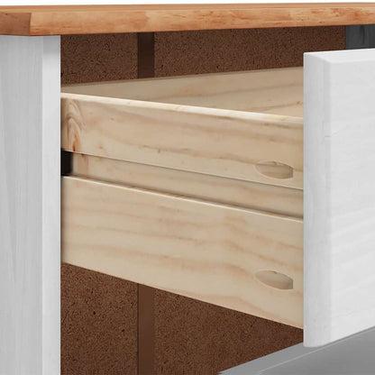 Schoenenkast ASKIM Wit 85 x 35 x 108 cm Massief grenenhout