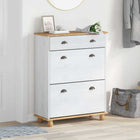 Schoenenkast 85x35x108 cm massief grenenhout wit
