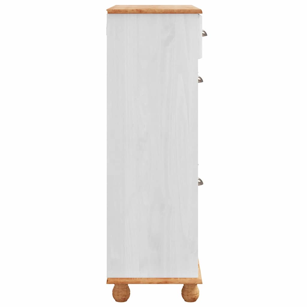 Schoenenkast ASKIM Wit 85 x 35 x 108 cm Massief grenenhout