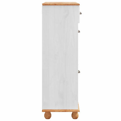 Schoenenkast ASKIM Wit 85 x 35 x 108 cm Massief grenenhout