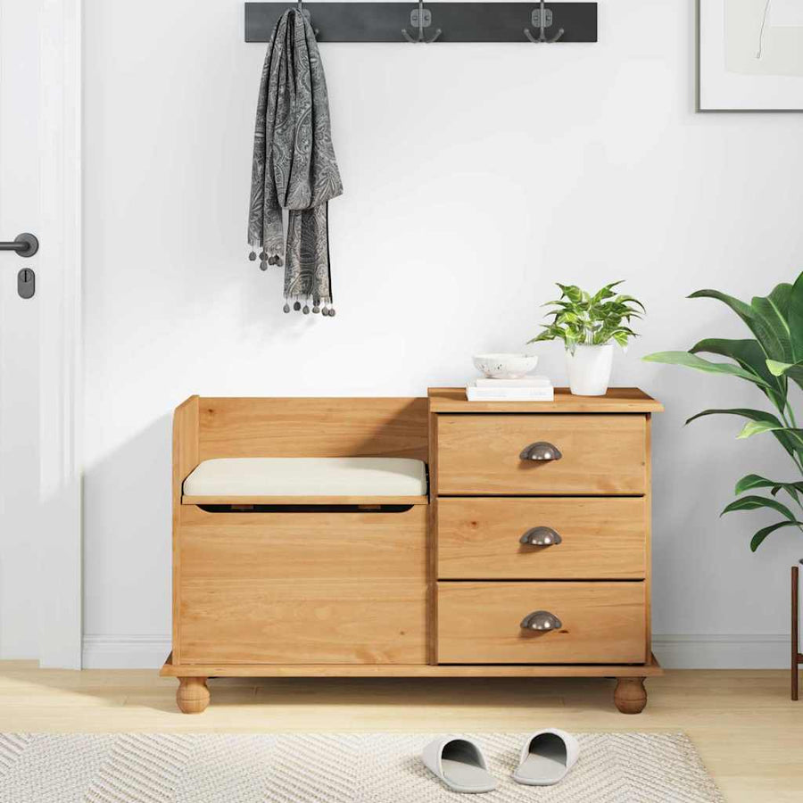 Opslagbank ASKIM Bruin 100 x 39 x 62 cm Massief grenenhout
