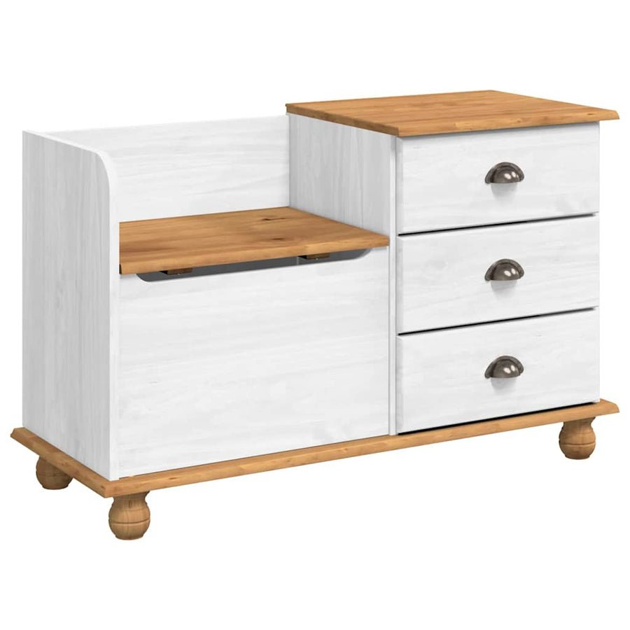 Opslagbank ASKIM Wit 100 x 39 x 62 cm Massief grenenhout