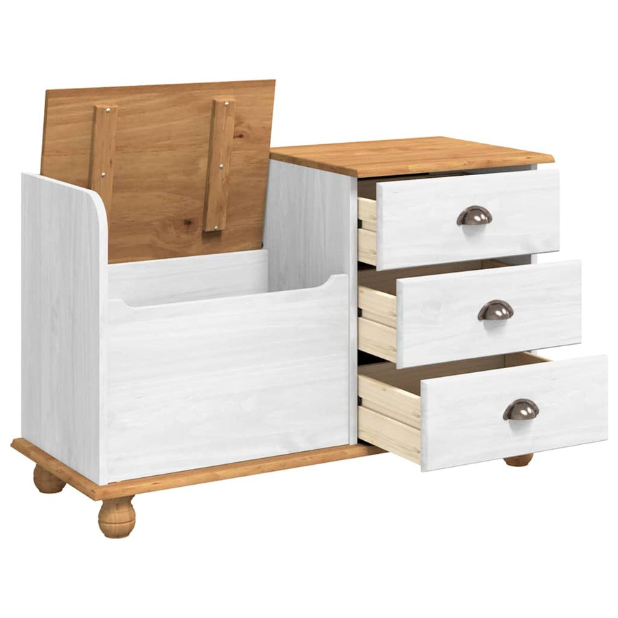Opslagbank ASKIM Wit 100 x 39 x 62 cm Massief grenenhout