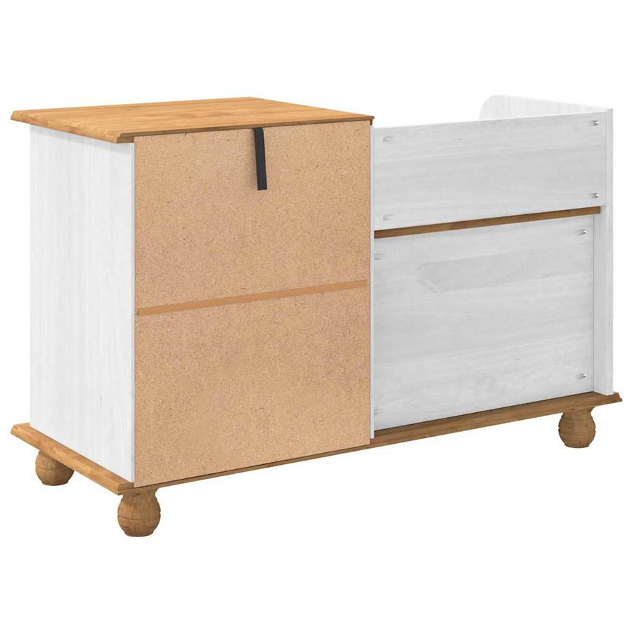 Opslagbank ASKIM Wit 100 x 39 x 62 cm Massief grenenhout