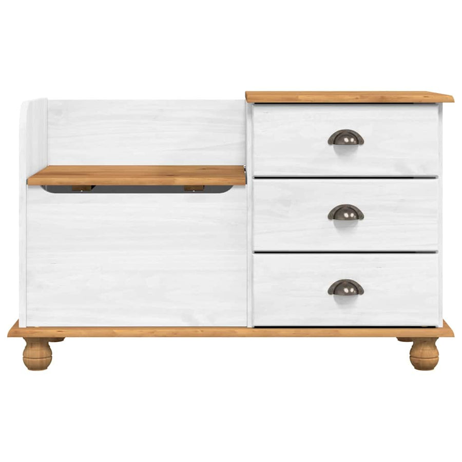 Opslagbank ASKIM Wit 100 x 39 x 62 cm Massief grenenhout