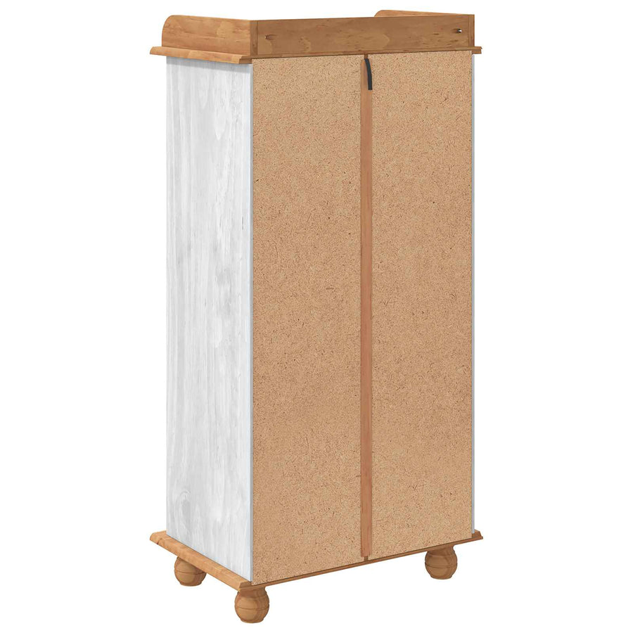 Wijnkast ASKIM Wit met Honingtopp 57 x 37 x 114 cm