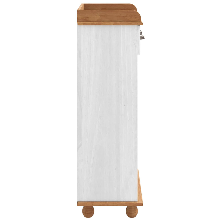 Wijnkast ASKIM Wit met Honingtopp 57 x 37 x 114 cm