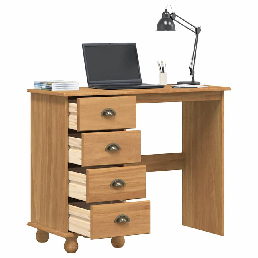 Schrijfbureau ASKIM Bruin 95 x 40 x 75 cm Massief grenenhout