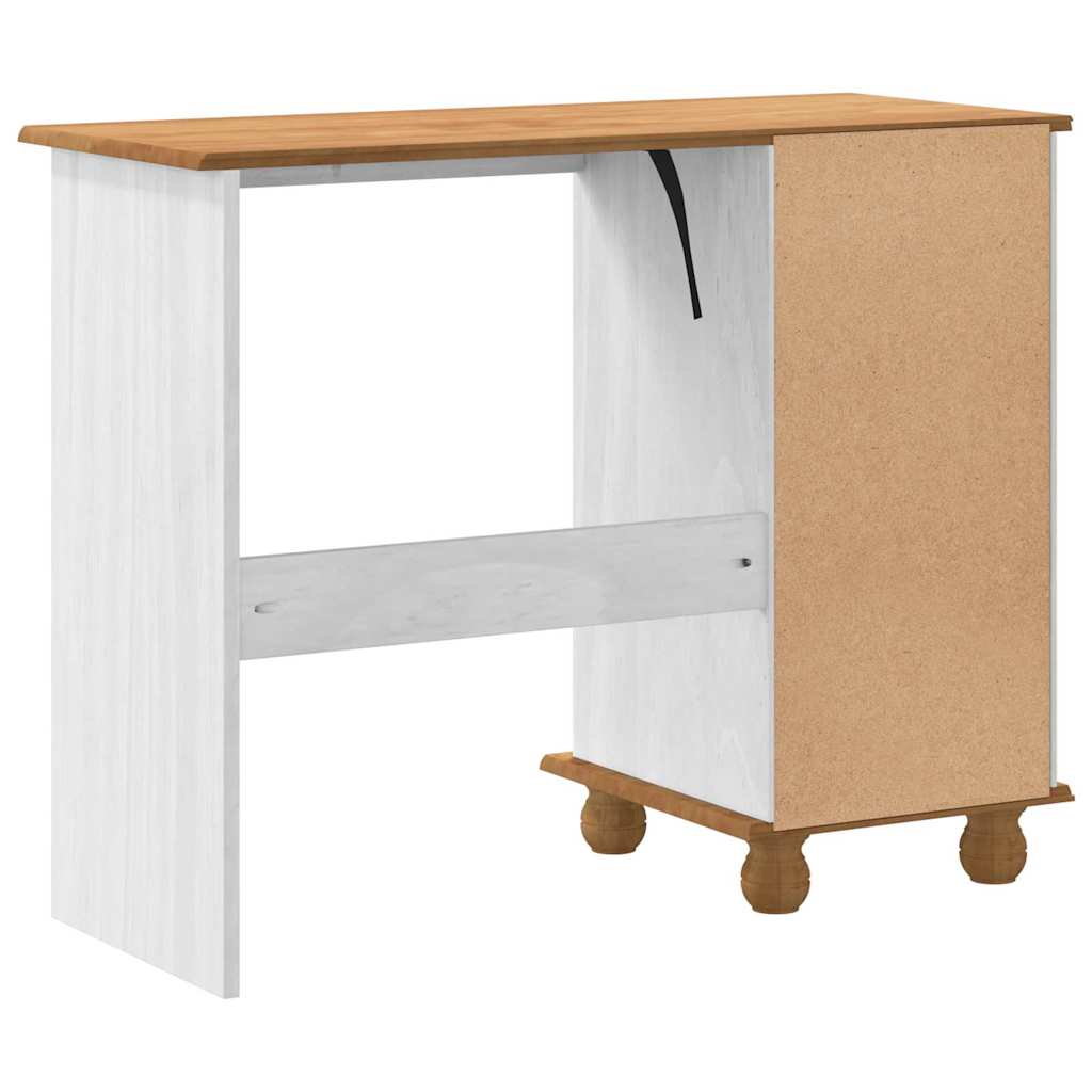 Schrijfbureau ASKIM Wit 95 x 40 x 75 cm Massief grenenhout