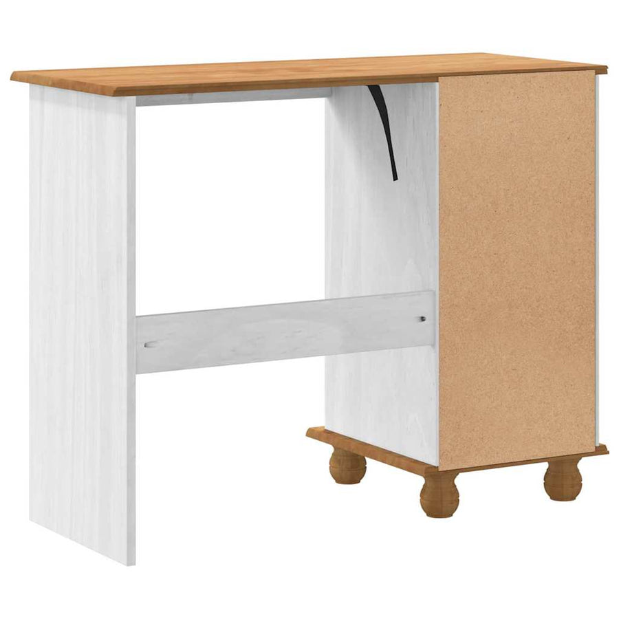Schrijfbureau ASKIM Wit 95 x 40 x 75 cm Massief grenenhout
