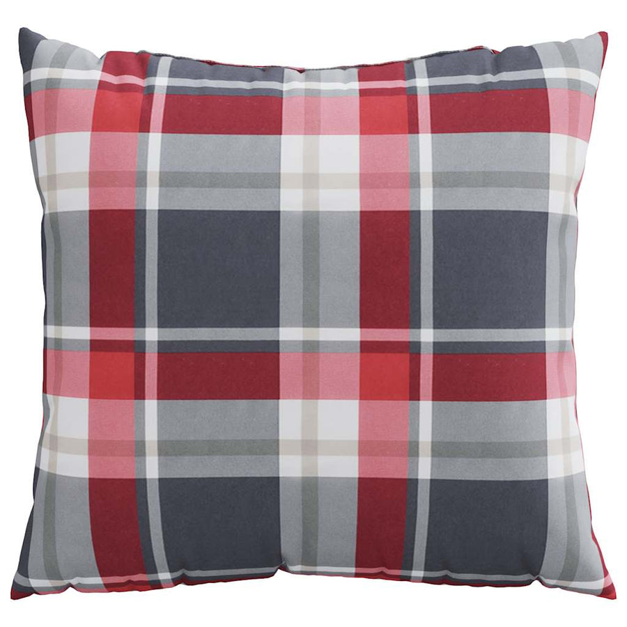 Bankkussens 4 stuks Rood Geruit Patroon 40x40 cm Stof