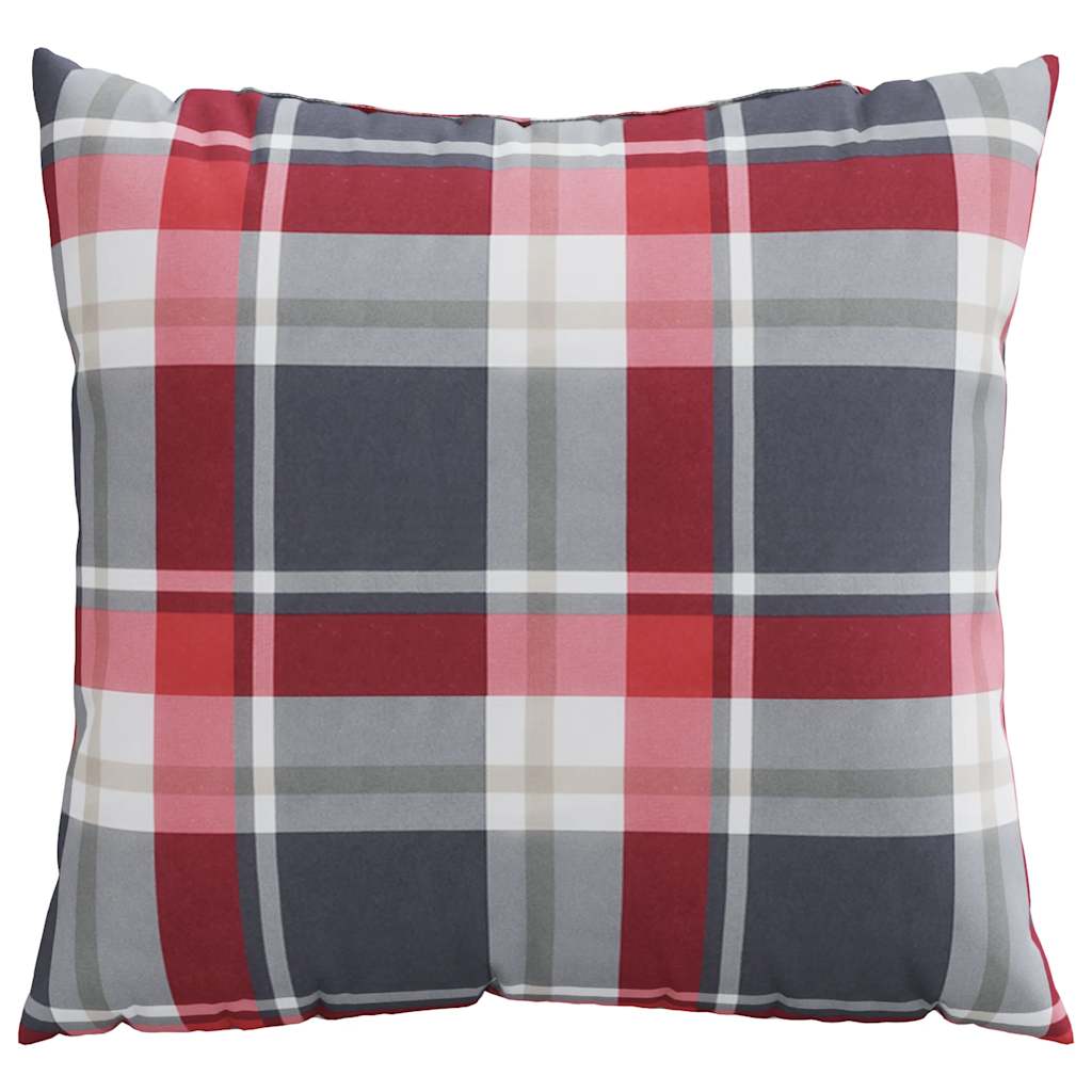 Bankkussens 4 stuks Rood Geruit Patroon 50x50 cm Stof