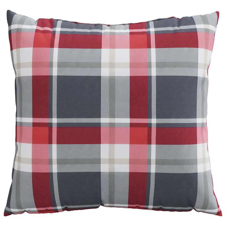 Bankkussens 4 stuks Rood Geruit Patroon 50x50 cm Stof