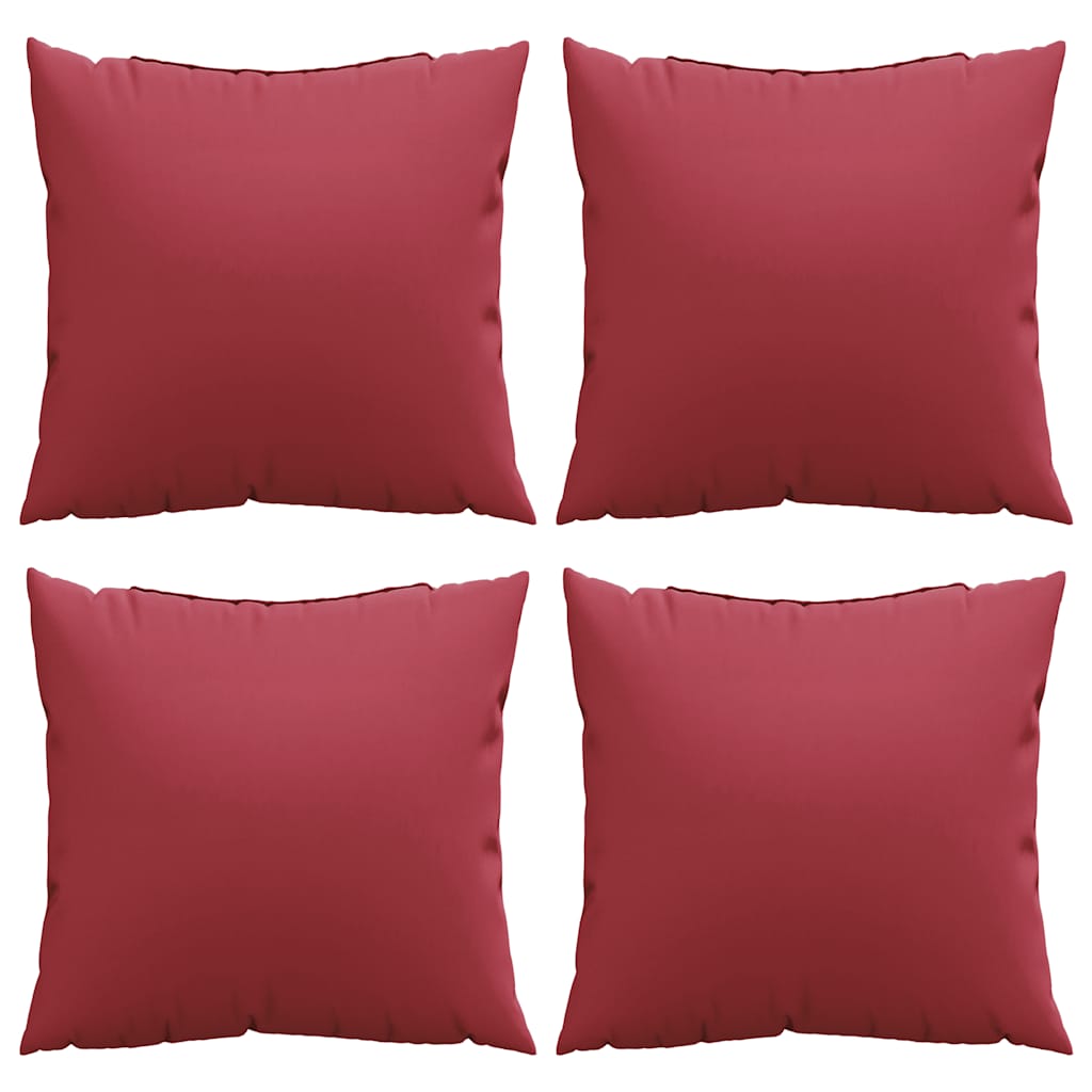 Bankkussens 4 stuks Wijnrood 60x60 cm Stof