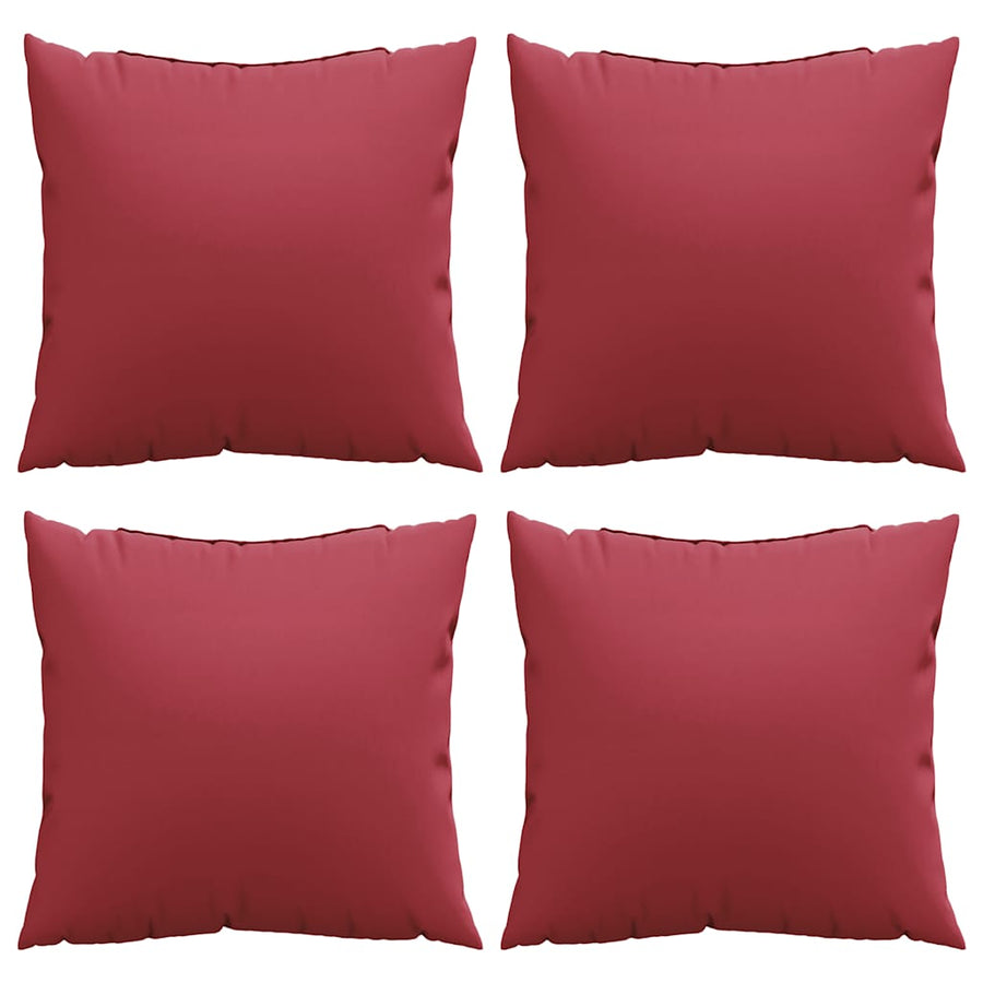 Bankkussens 4 stuks Wijnrood 60x60 cm Stof