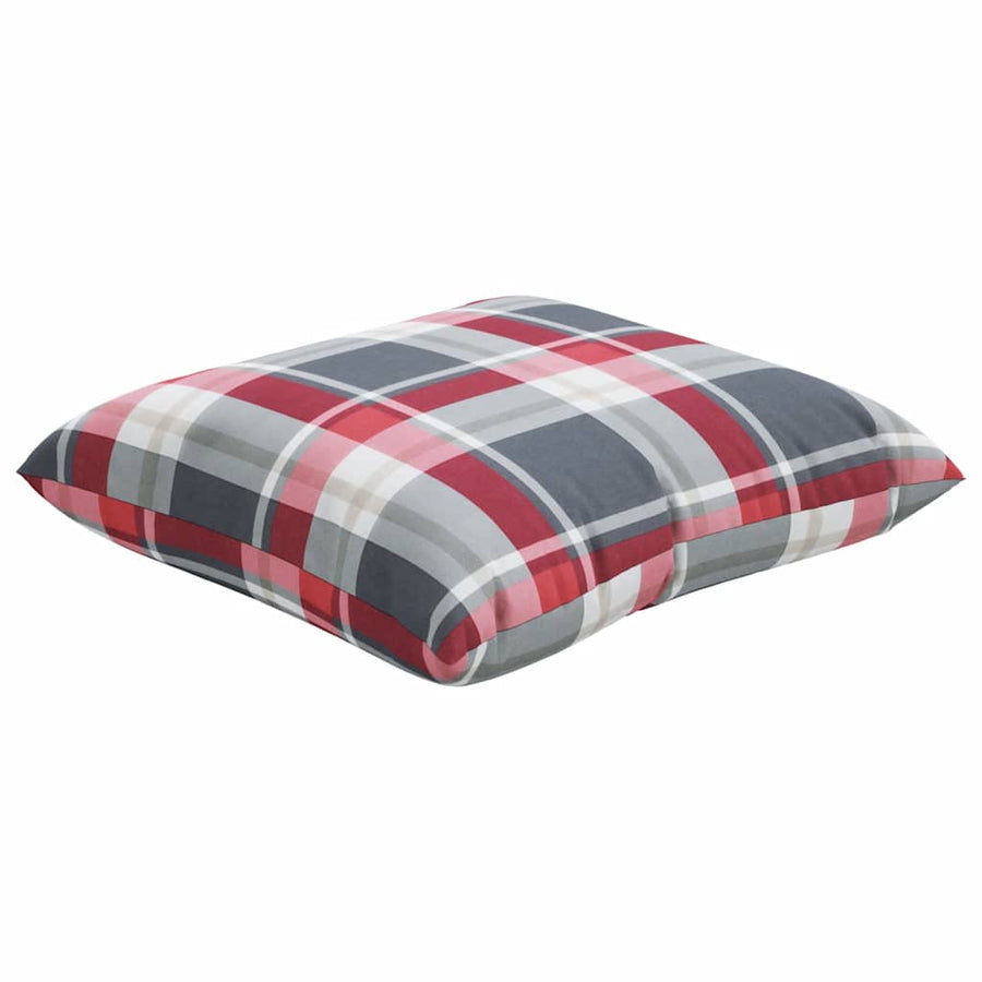 Bankkussens 4 stuks Rood Geruit Patroon 60x60 cm Stof