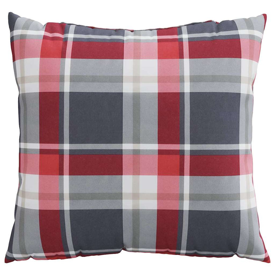 Bankkussens 4 stuks Rood Geruit Patroon 60x60 cm Stof