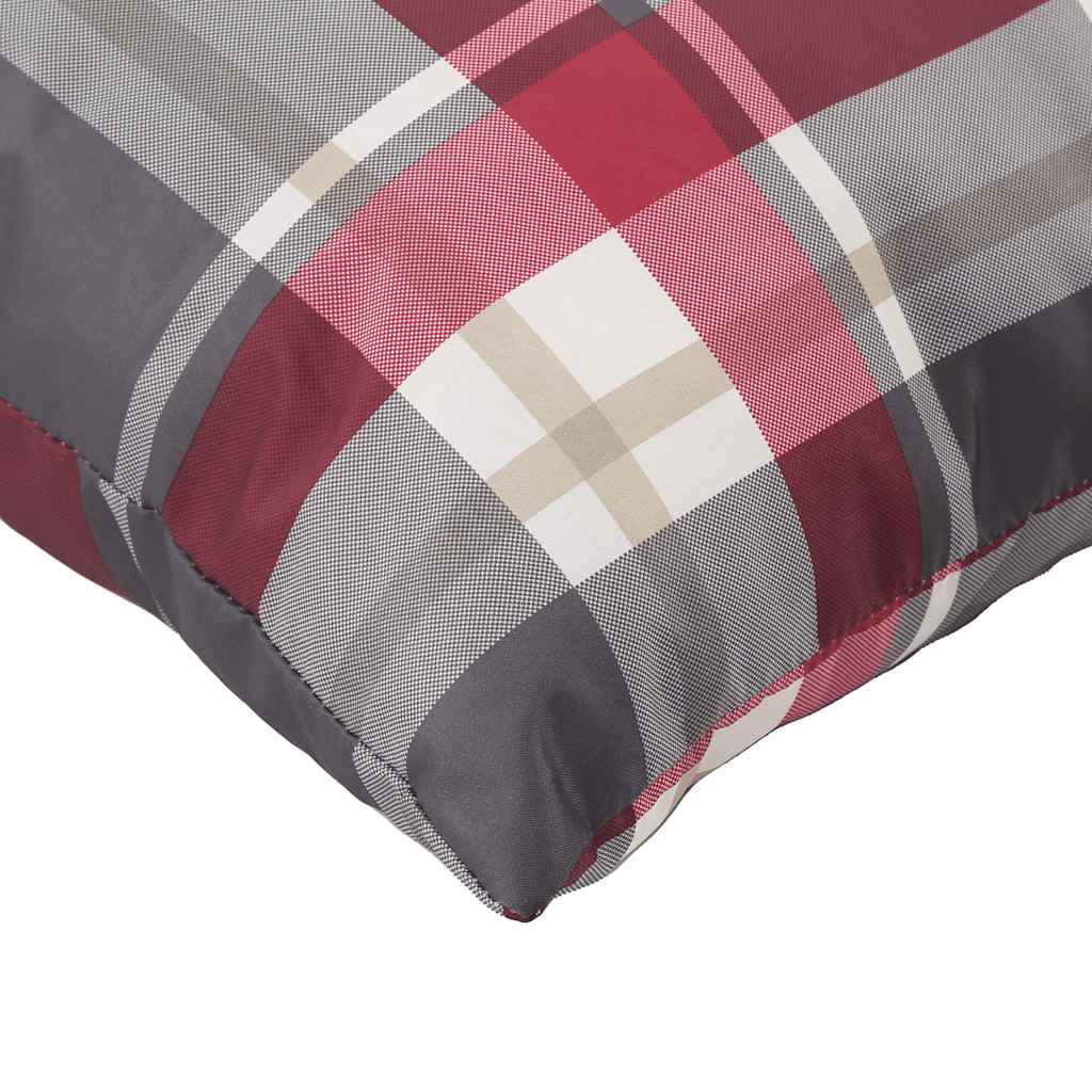 Bankkussens 4 stuks Rood Geruit Patroon 60x60 cm Stof