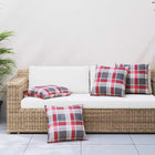 Bench cushions 4 pieces Red Checked Pattern 60x60 cm Fabric