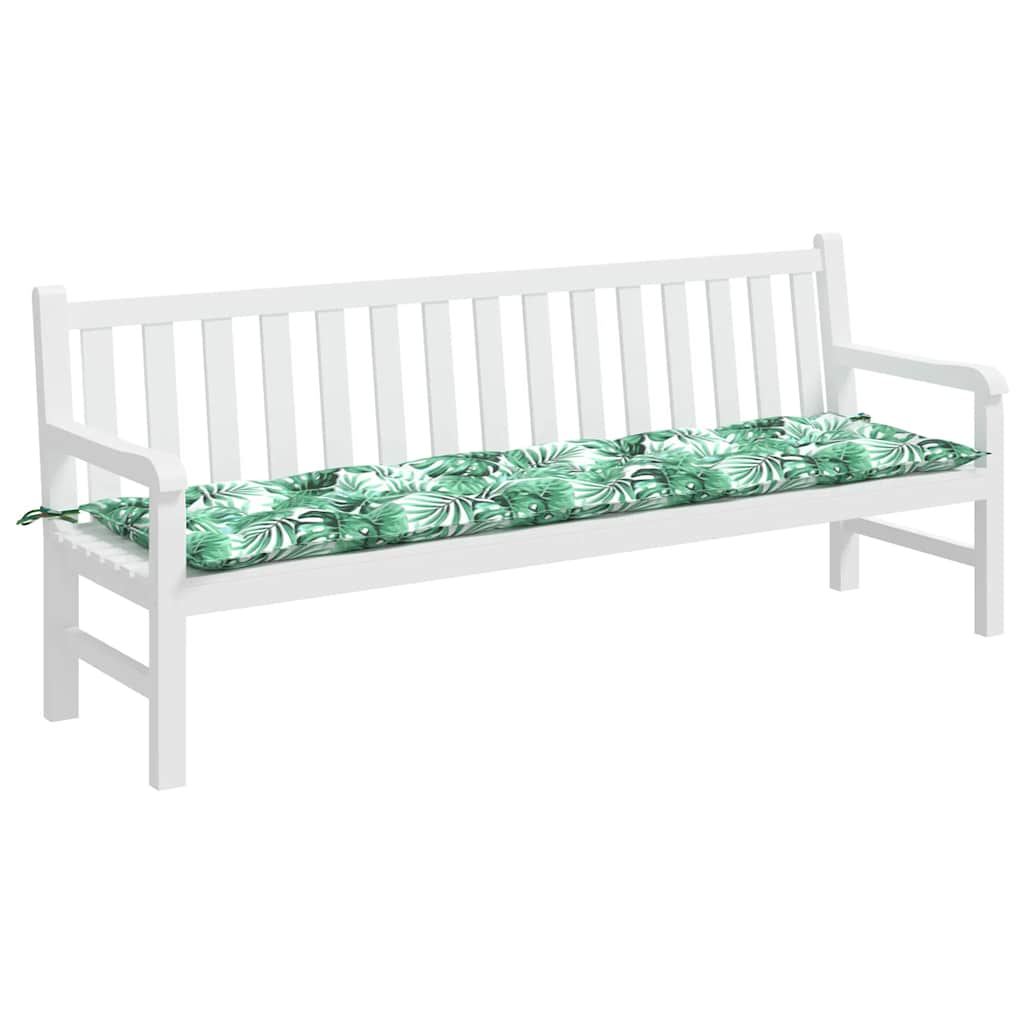 Tuinbankkussen met bladpatroon, 200x50x7 cm, Oxfordstof