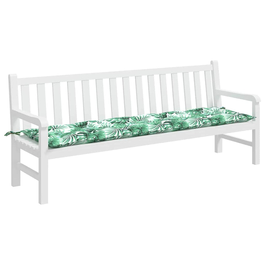 Tuinbankkussen met bladpatroon, 200x50x7 cm, Oxfordstof