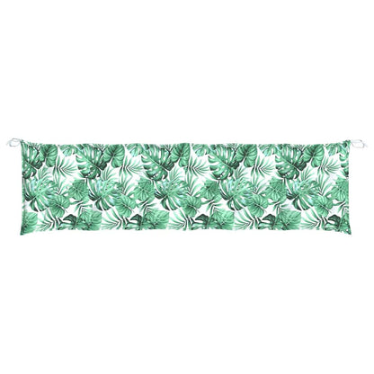 Tuinbankkussen met bladpatroon, 200x50x7 cm, Oxfordstof