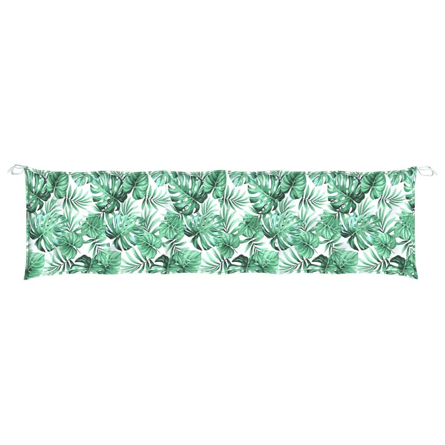 Tuinbankkussen met bladpatroon, 200x50x7 cm, Oxfordstof