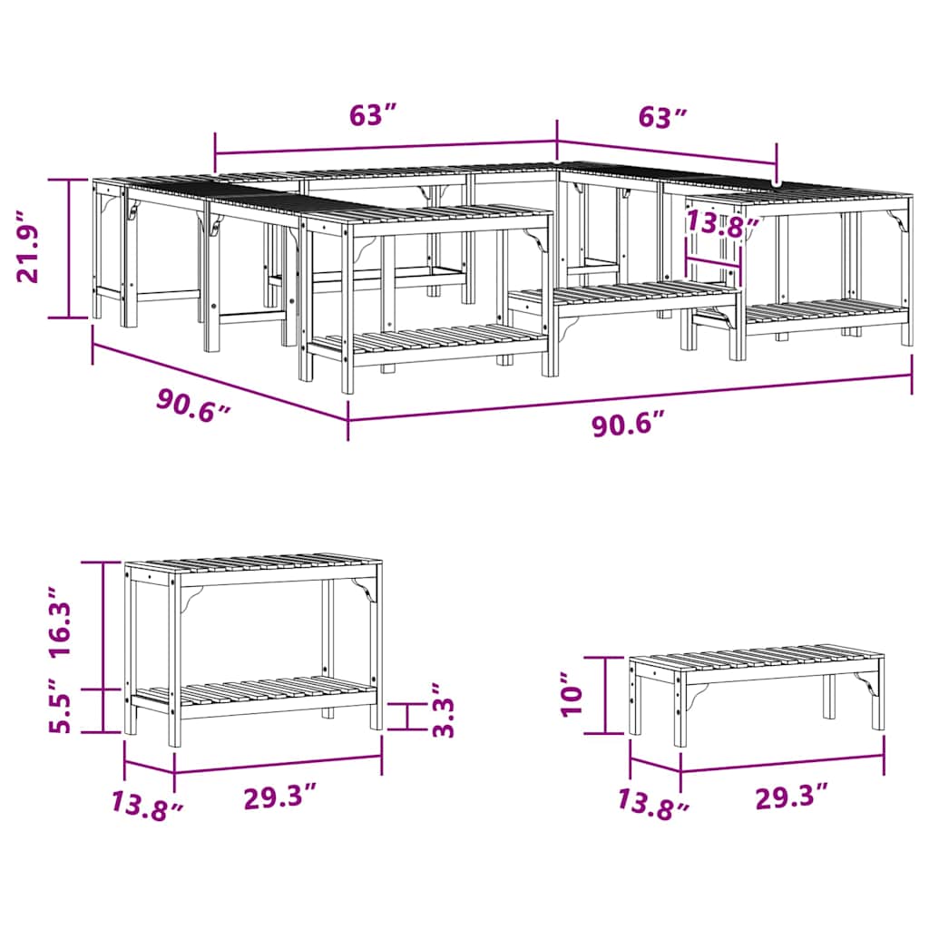 Hot Tub Omgeving Bruin 230 x 230 cm