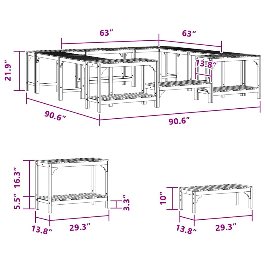 Hot Tub Omgeving Bruin 230 x 230 cm