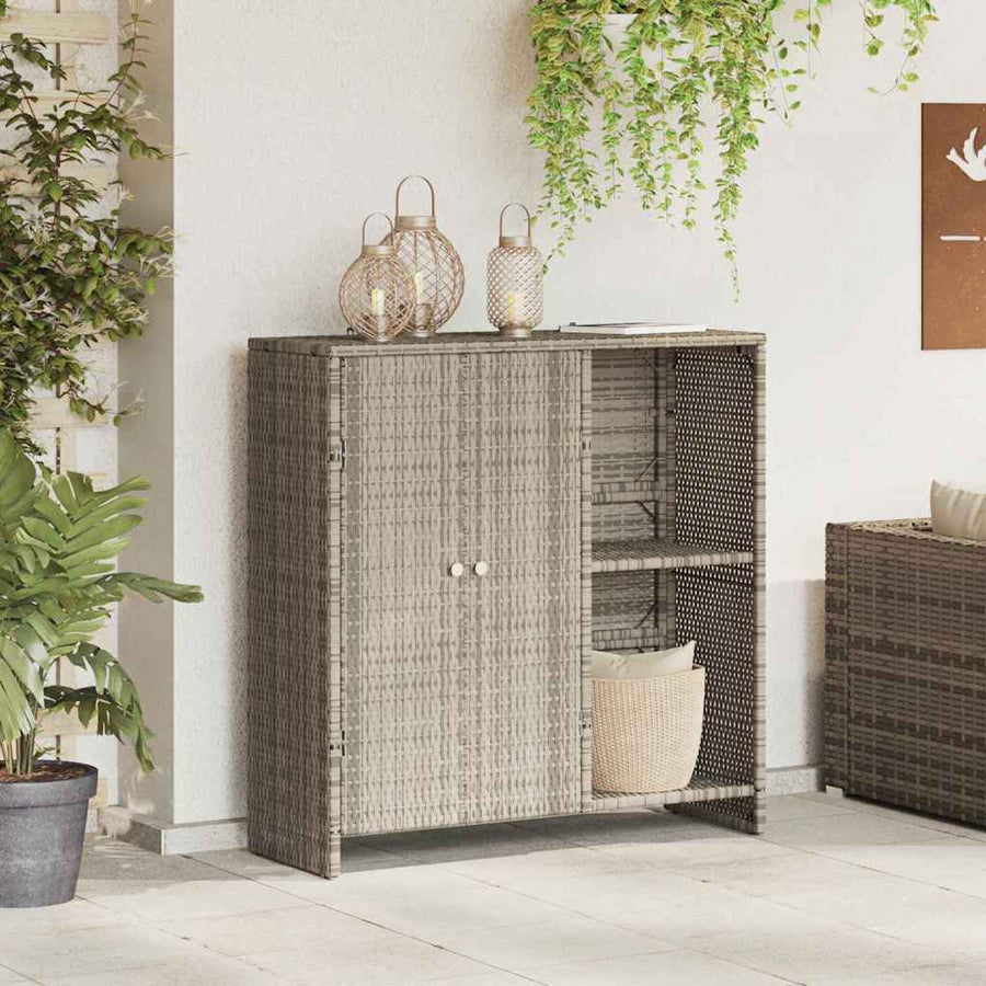 Opbergkast met opslag met de deur Lichtgrijs 100 x 36 x 102cm Rattan